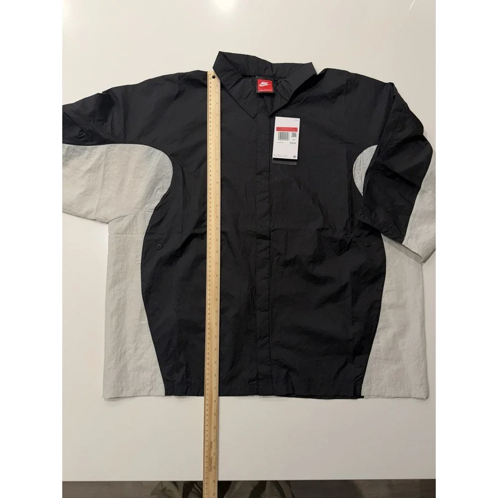 Nike Tech Oversized Woven Shirt IF8328-010 Mens Large Black White Jacket NWT